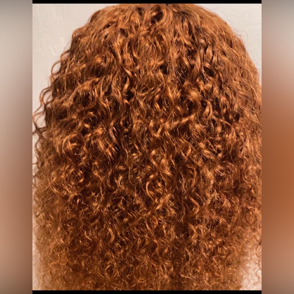18 inch ginger colored wig Jerry curl